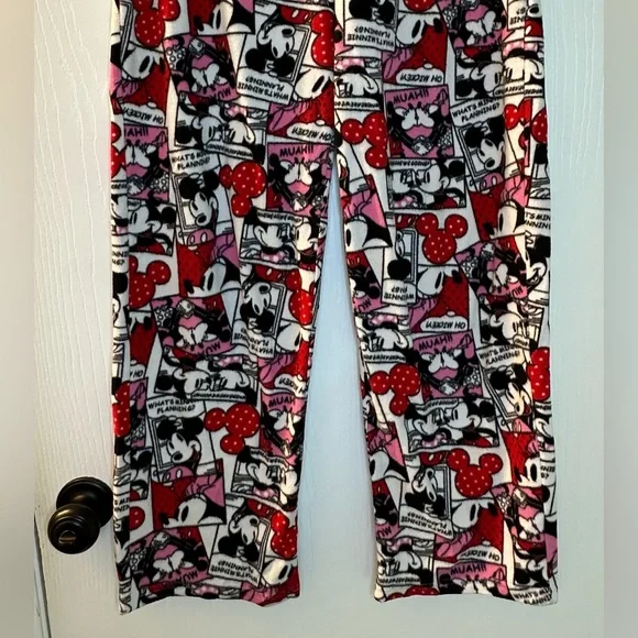 Disney Mickey & Minnie Mouse soft cozy fleece pajama bottoms‎ women’s large - Picture 2 of 6